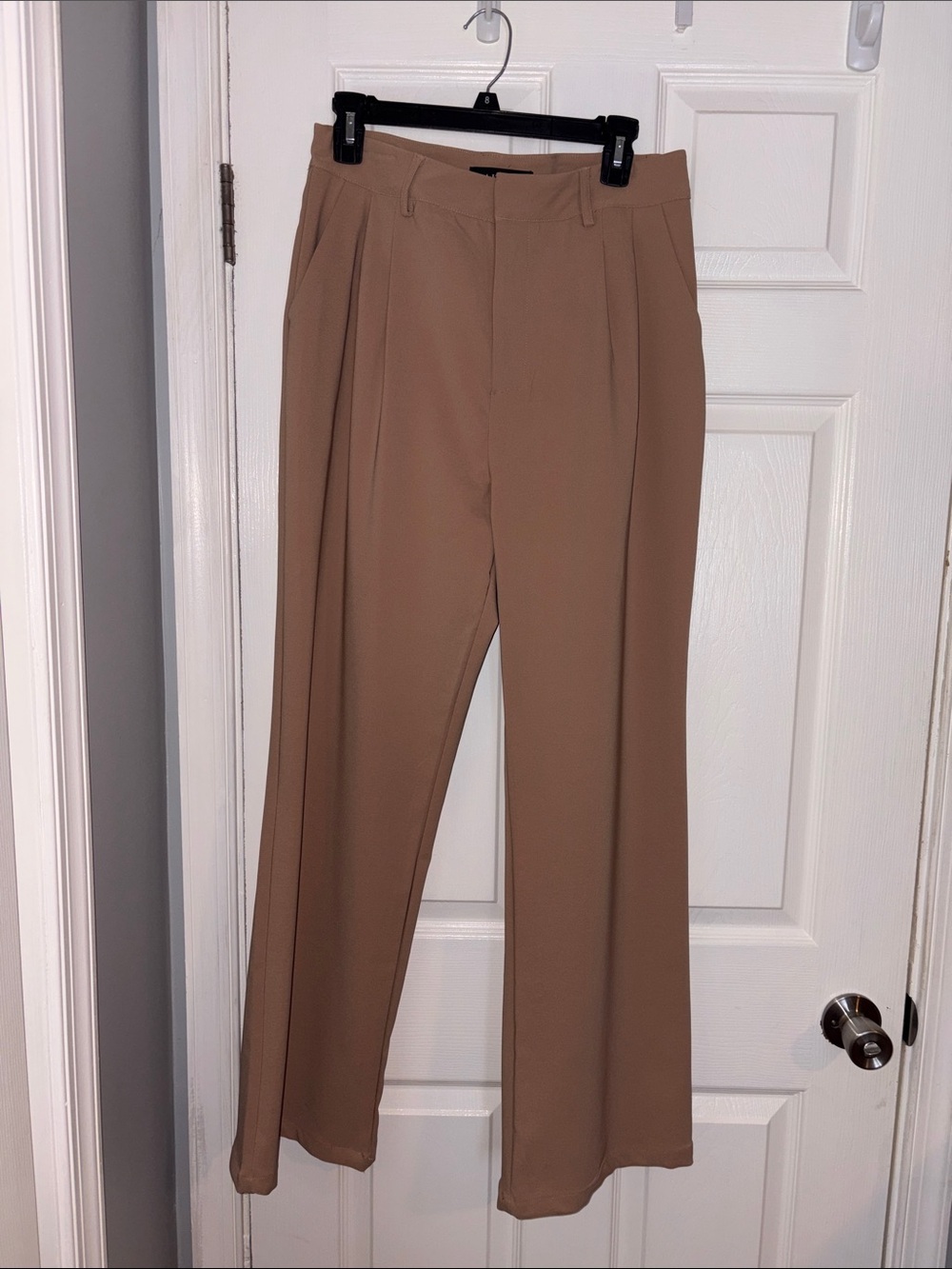 AKIRA Women's Straight Leg Pleated Pants - Brown